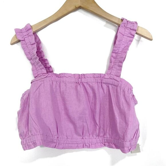 BP Purple Linen Blend Cropped Tank Top Medium - Picture 2 of 7